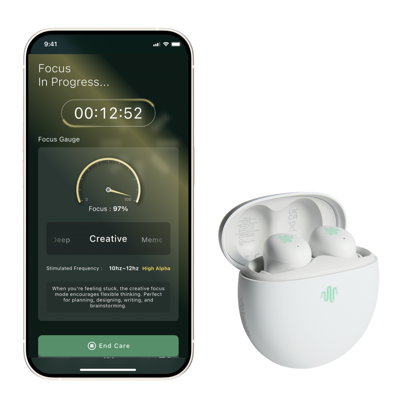[Single Pack - Save 50%] For Me Buds : Science-Driven Focus Earbuds for Smarter Work & Study